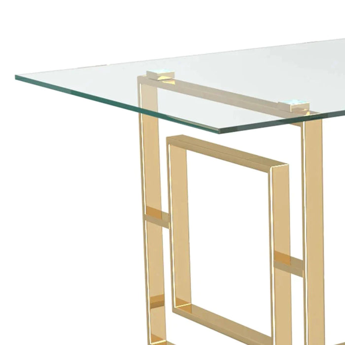 Eros Rectangular Dining Table in Gold - Furniture Depot