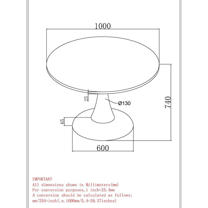 Zilo 40" Round Dining Table in White Faux Marble and Black