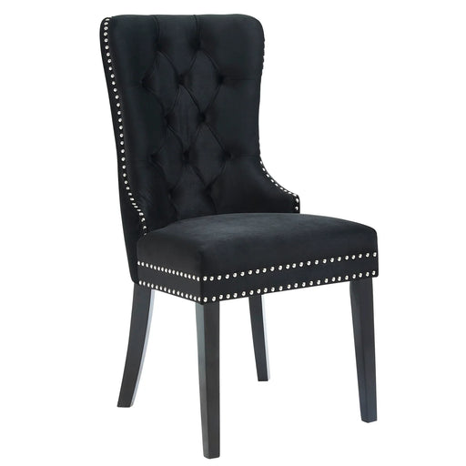 Rizzo Side Chair, set of 2 in Black Velvet - Furniture Depot