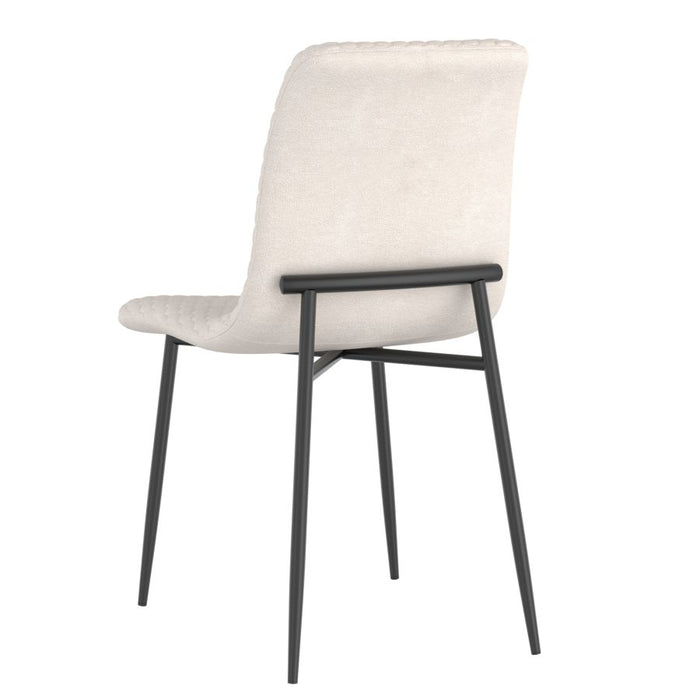 Brixx Dining Chair, Set of 2, in Beige Fabric and Black