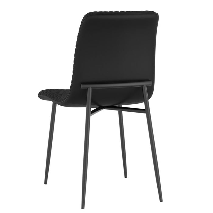 Brixx Dining Chair, Set of 2, in Black Faux Leather and Black