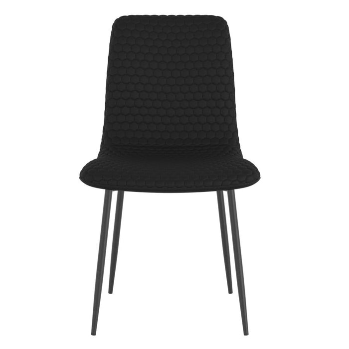 Brixx Dining Chair, Set of 2, in Black Faux Leather and Black
