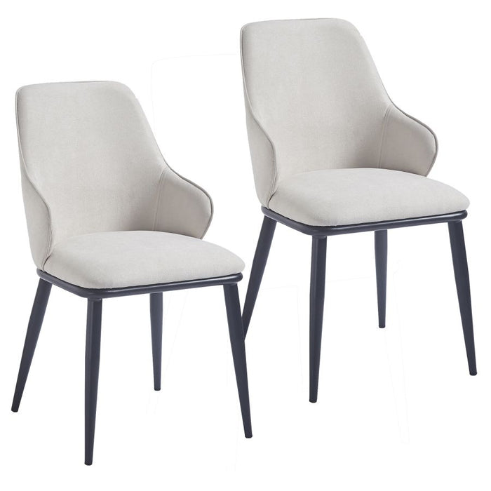 Kash Dining Chair, Set of 2, in Beige Fabric and Black
