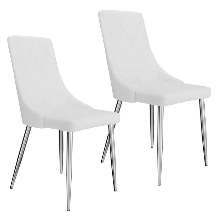 Devo Side Chair, set of 2 in White - Furniture Depot