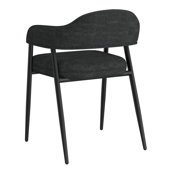 Archer Dining Chair, Set of 2, in Charcoal Fabric and Black