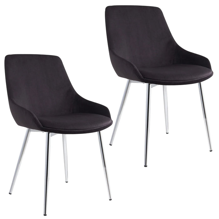 Cassidy Side Chair, set of 2 in Black - Furniture Depot