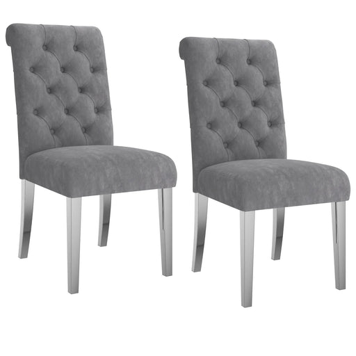 Chloe Side Chair, set of 2 in Grey - Furniture Depot