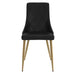 Antoine Side Chair, Set of 2, in Black with Aged Aged Gold Legs - Furniture Depot