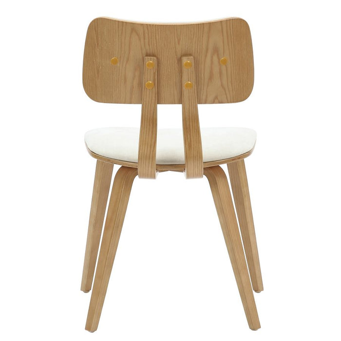 Zuni Dining Chair in Beige Fabric and Natural