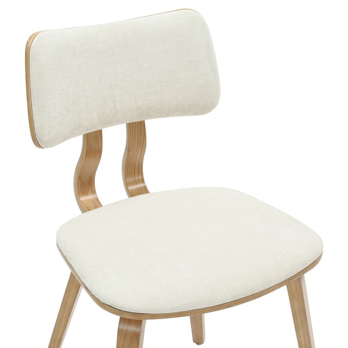 Zuni Dining Chair in Beige Fabric and Natural