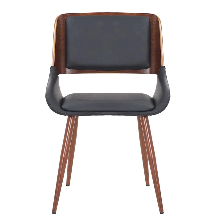 Hudson Side Chair in Black Faux Leather - Furniture Depot