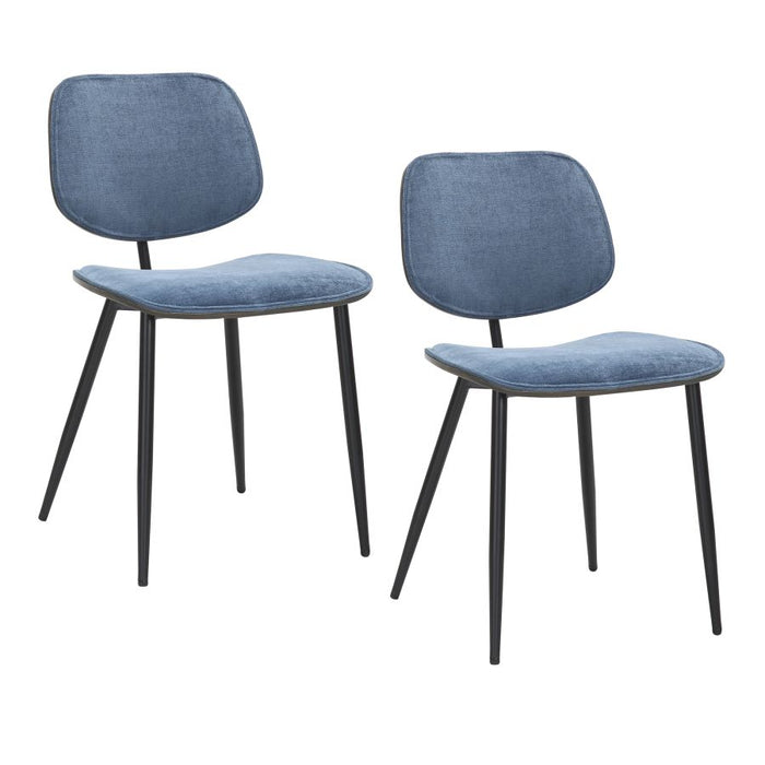 Capri Side Chair, Set of 2, in Blue, Walnut and Black