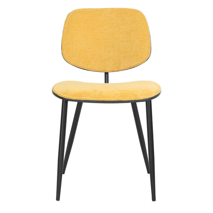 Capri Side Chair, Set of 2, in Mustard, Walnut and Black