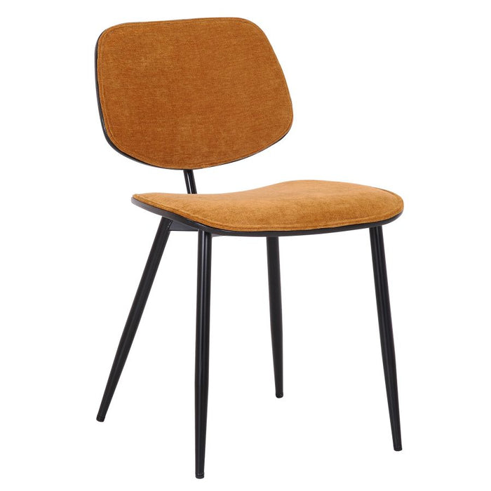 Capri Side Chair, Set of 2, in Rust, Walnut and Black