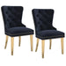 Mizal Side Chair, set of 2, in Black with Gold - Furniture Depot