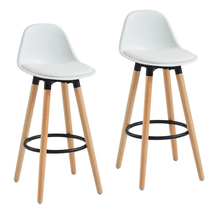 Diablo 26" Counter Stool, Set of 2 in White and Natural