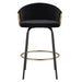 Lavo 26" Counter Stool, Set of 2 in Black and Gold - Furniture Depot