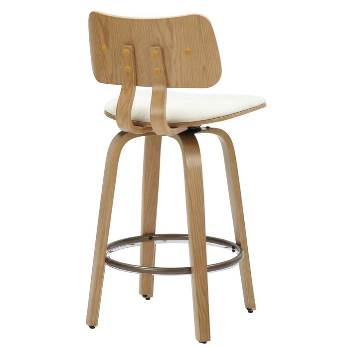 Zuni 26" Counter Stool with Swivel in Beige Fabric and Natural