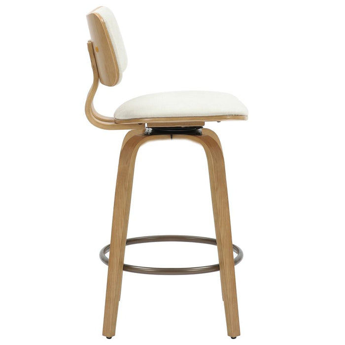 Zuni 26" Counter Stool with Swivel in Beige Fabric and Natural