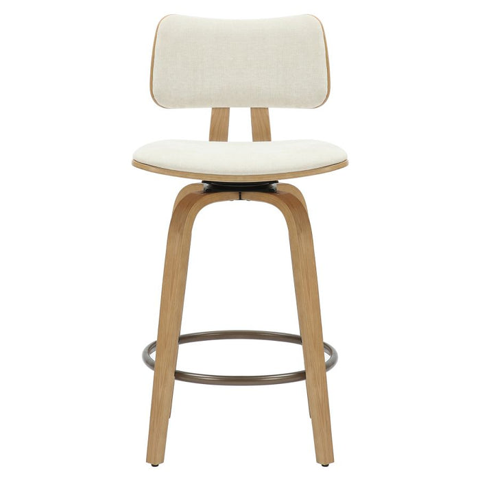 Zuni 26" Counter Stool with Swivel in Beige Fabric and Natural