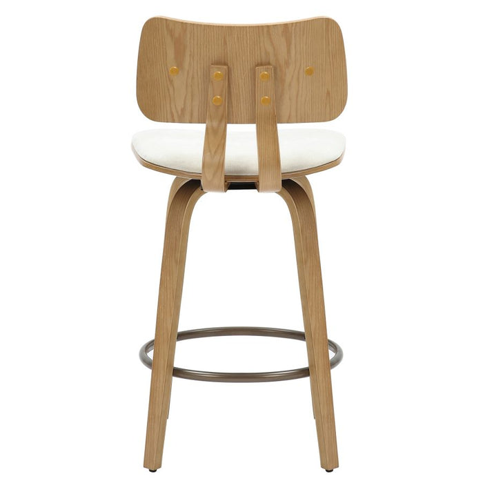 Zuni 26" Counter Stool with Swivel in Beige Fabric and Natural