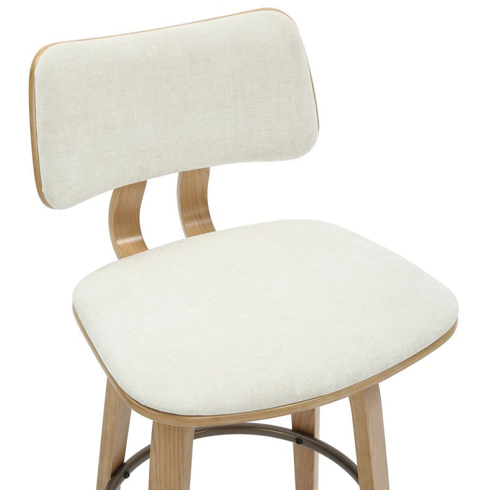 Zuni 26" Counter Stool with Swivel in Beige Fabric and Natural