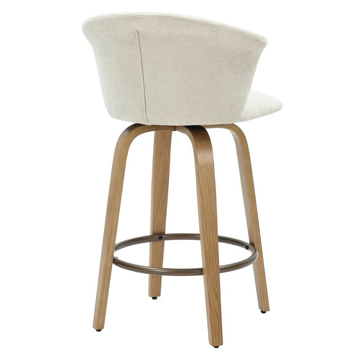 Tula 26" Counter Stool in Beige Fabric and Natural