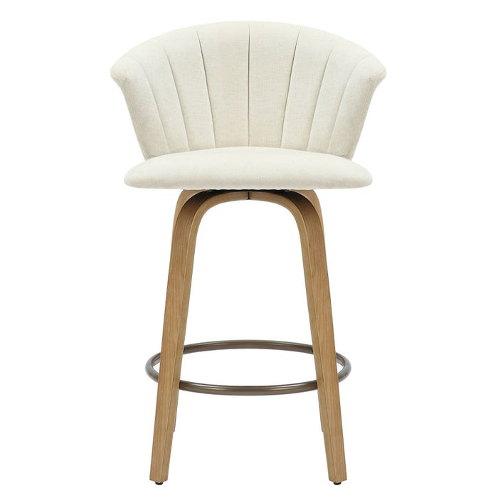 Tula 26" Counter Stool in Beige Fabric and Natural