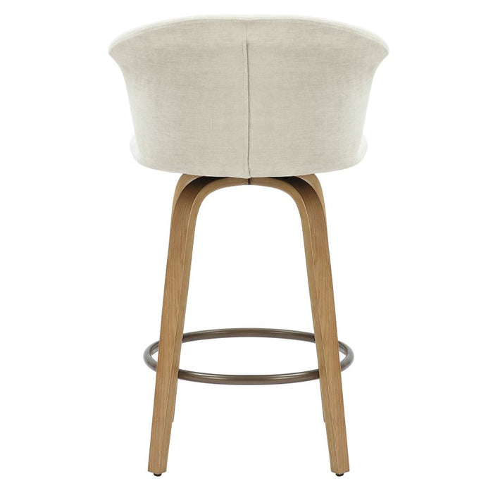 Tula 26" Counter Stool in Beige Fabric and Natural