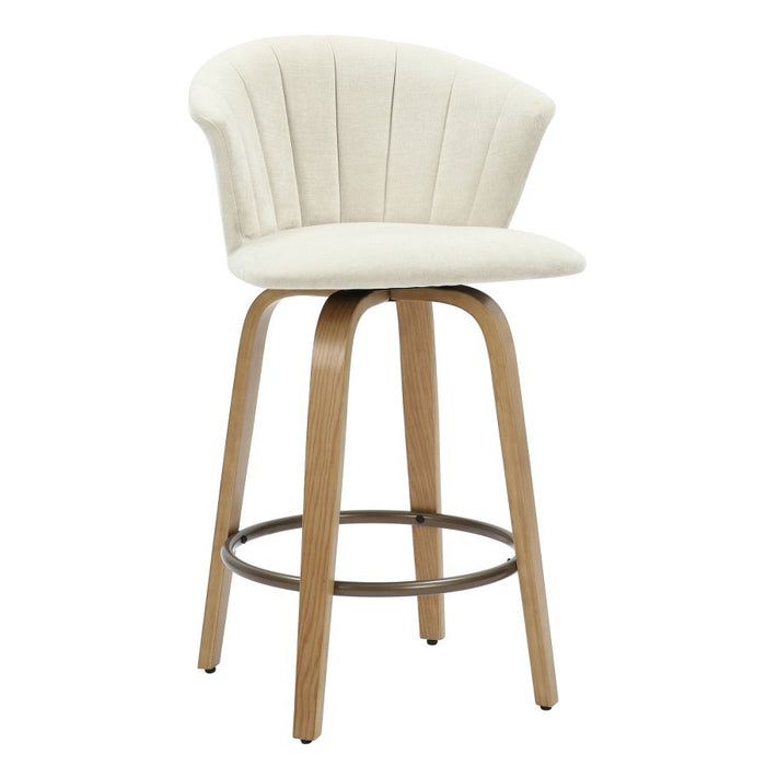 Tula 26" Counter Stool in Beige Fabric and Natural