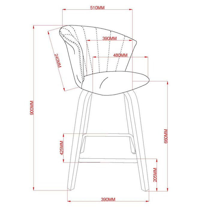 Tula 26" Counter Stool in Beige Fabric and Natural