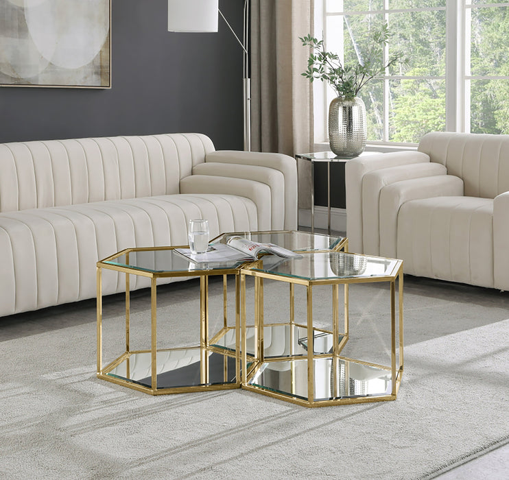 Sei Brushed Gold 3PC Coffee Table - Sterling House Interiors