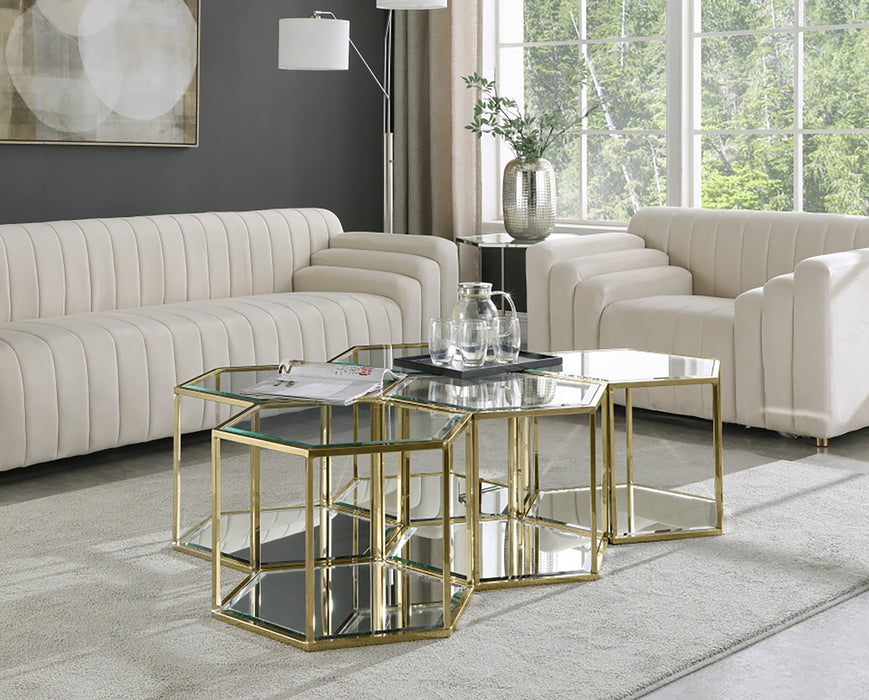 Sei Brushed Gold 5PC Coffee Table - Sterling House Interiors