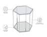 Sei Brushed Chrome End Table - Sterling House Interiors