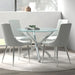 Solara/Devo 5pc Dining Set, Chrome/Grey - Furniture Depot