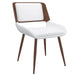 Drake/Hudson 7pc Dining Set in Walnut with White Chair - Furniture Depot