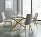 Carmilla/Carmilla 5pc Dining Set, Gold/Grey - Furniture Depot