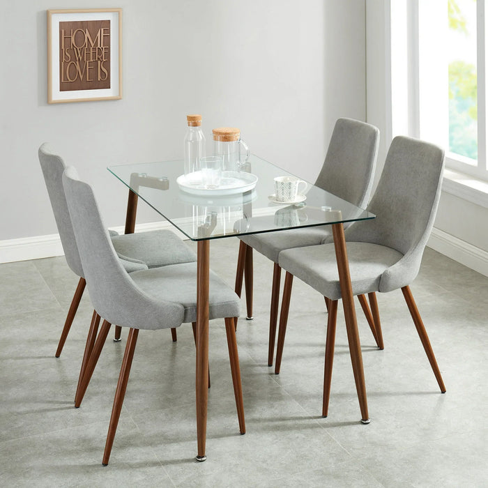 ABBOT-CORA GY-5PC DINING SET - Furniture Depot