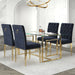 Eros/Azul 5pc Dining Set in Gold with Black Chair - Furniture Depot