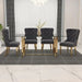 Eros/Mizal 5pc Dining Set in Gold with Grey Chair - Furniture Depot