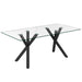 Stark/Bianca 7pc Dining Set, Black/Black & Beige - Furniture Depot
