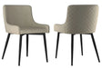 Stark/Bianca 7pc Dining Set, Black/Black & Beige - Furniture Depot