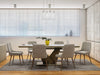 Eclipse/Mia 7pc Dining Set in Oak with Grey & Light Grey Chair - Furniture Depot