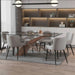 Veneta/Bianca 7pc Dining Set, Walnut/Black & Grey - Furniture Depot