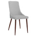 Veneta/Cora 7pc Dining Set in Walnut with Light Grey Chair - Furniture Depot