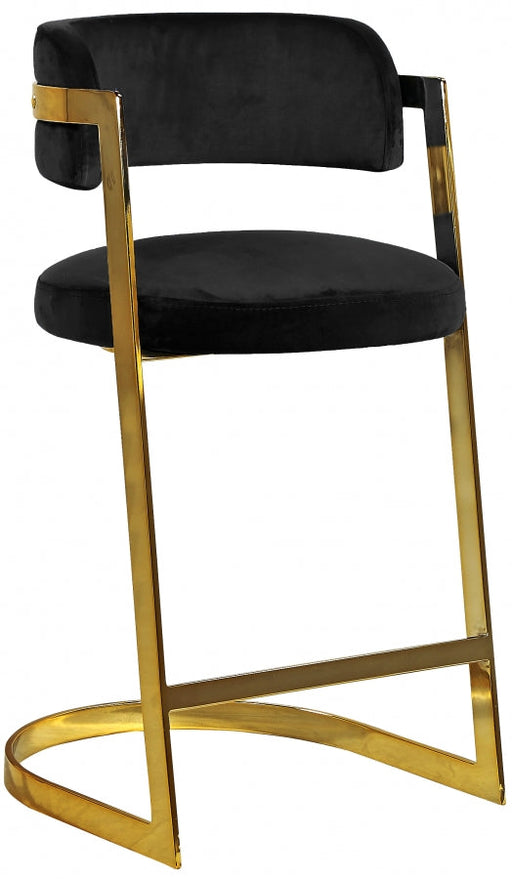 Georgia Black Velvet Counter Stool - Sterling House Interiors