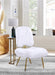 White Ellis Faux Fur Accent Chair - Sterling House Interiors