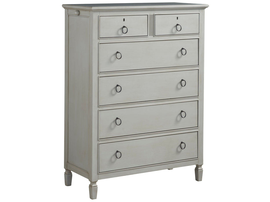 Summer Hill French Gray Drawer Chest Pearl Silver