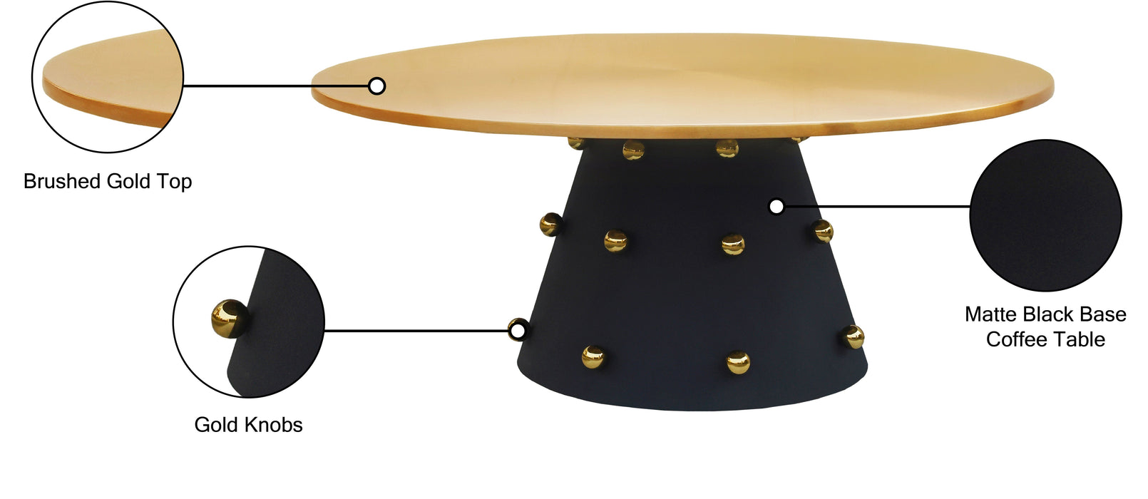 Raven Black / Gold Coffee Table - Sterling House Interiors