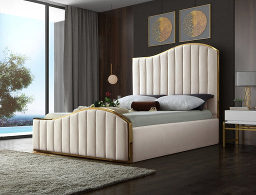 Esmeralda Velvet Bed - Cream - Sterling House Interiors